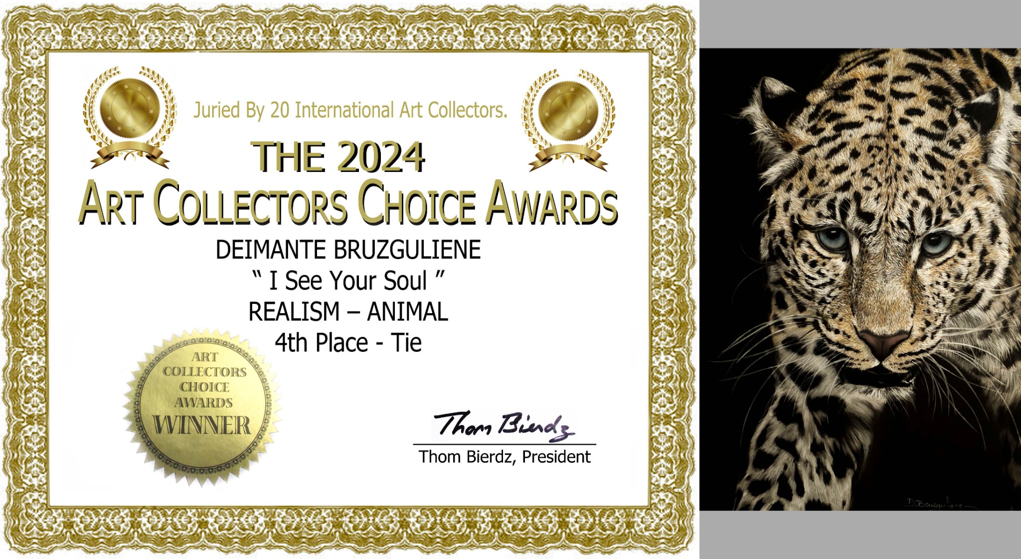 Art Collectors Choice Awards — 4th Place (Tie) — recognition for Deimante Bruzguliene